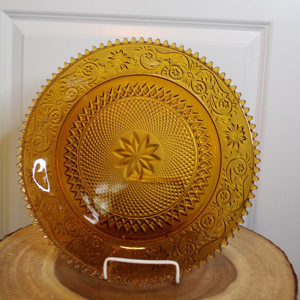 Vintage Amber Sandwich Glass by Tiara